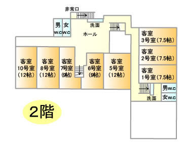 民宿 五十番　1階館内マップ